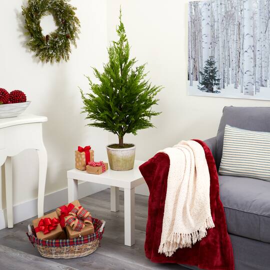 3.5ft. Unlit Cedar Pine Natural Look Artificial Christmas Tree